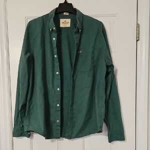Hollister Men's Teal Button Down Shirt